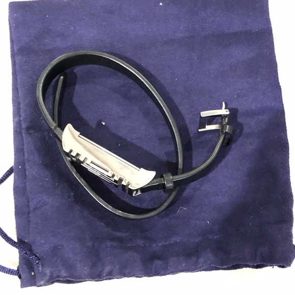 Tory Burch Black Leather Fitbit Wrap Bracelet - Picture 3 of 5